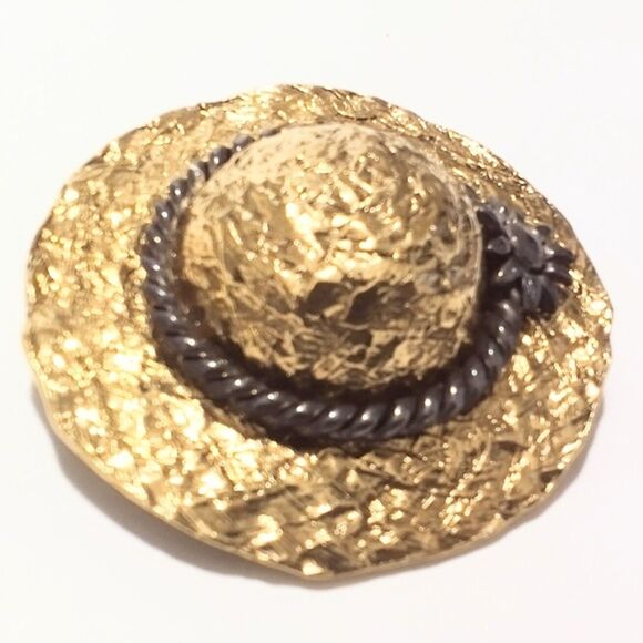 Premier Designs Gold and Silver Tone Summer Hat Brooch - Picture 2 of 5